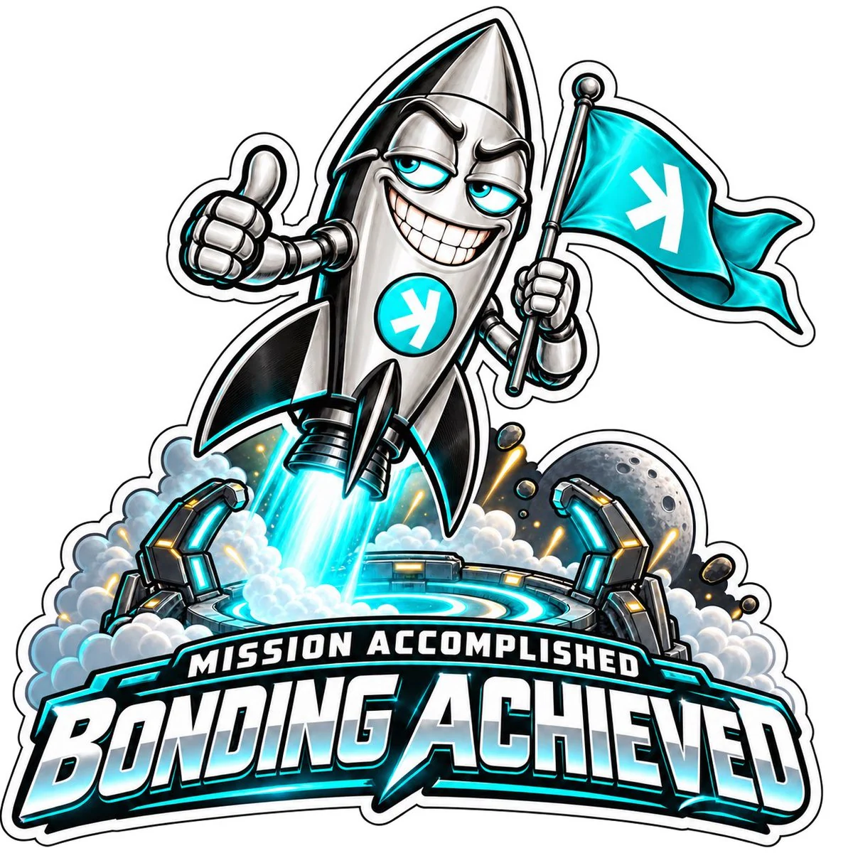 KaspaRocket’s official Mission Accomplished, Bonding Achieved graduation artwork